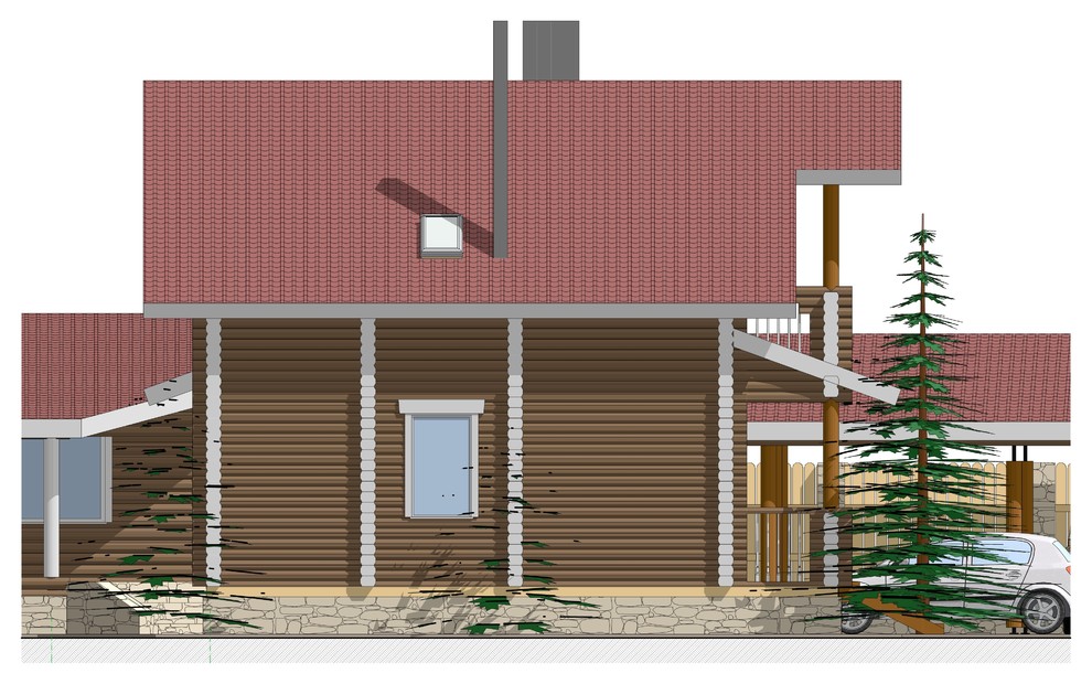 Дом из оцилиндрованного бревна