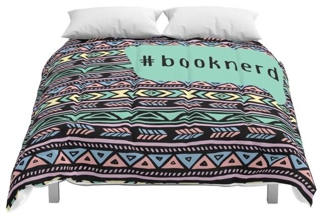Society6 Book Nerd Tribal Print Comforter Contemporary