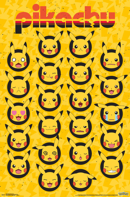 Pokemon Pikachu Faces Poster Contemporary Kids Wall Decor By Trends International Houzz