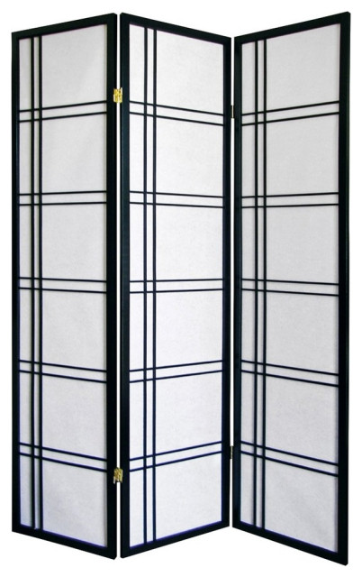 Girard 3-Panel Room Divider, Black