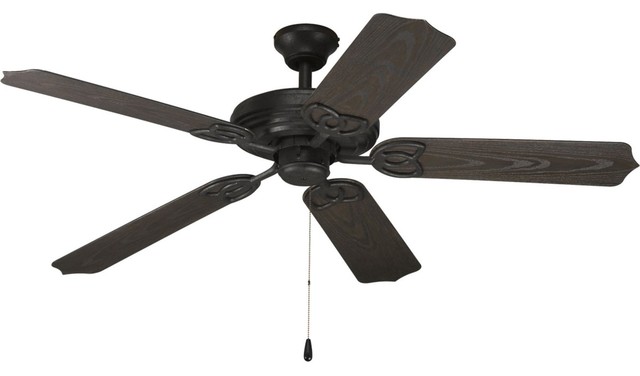 Progress Lighting Airpro 52" 5-Blade Indoor/Outdoor Ceiling Fan, Forged Black