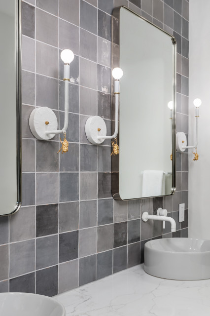 Boldly Black & White contemporary-bathroom