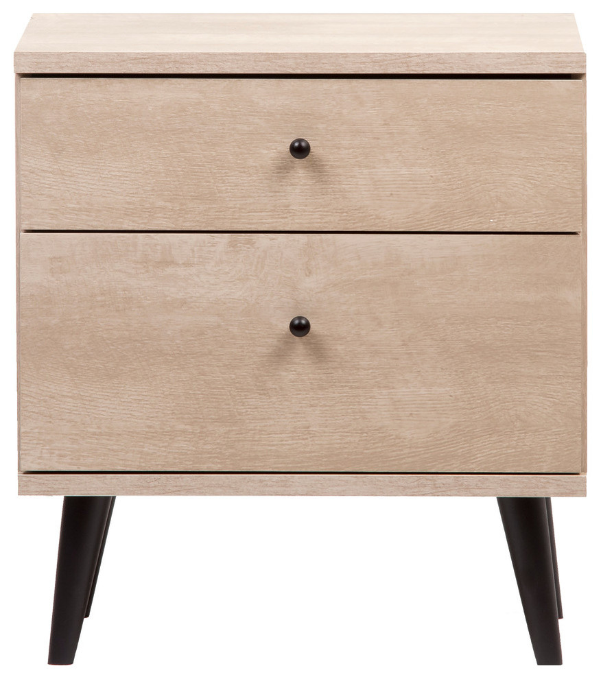Midtown Concept 2-Drawer Nightstand Bedside Table, Sand