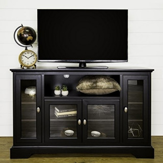 Enticing Highboy Style Wood Tv Stand In Black Hues By ...
