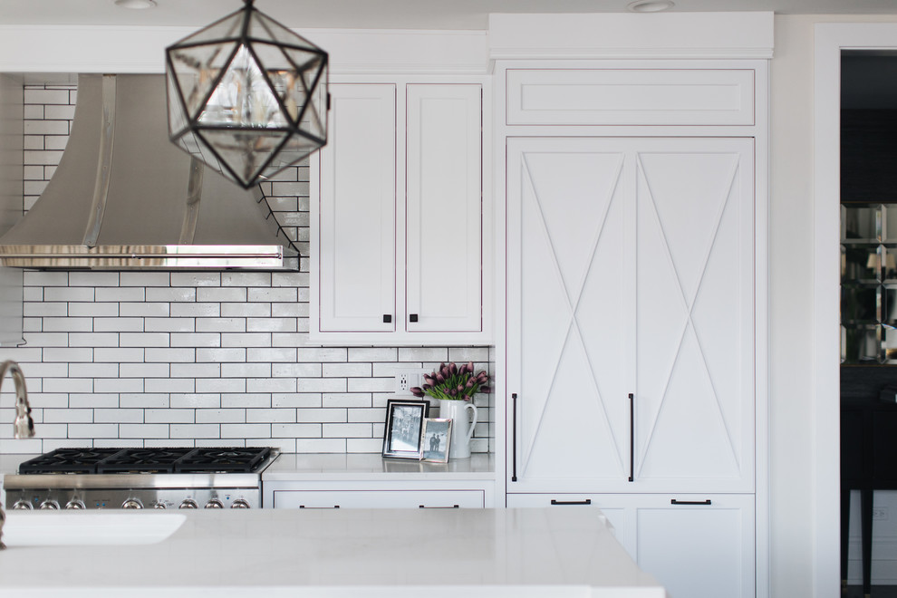 Example of a transitional kitchen design in Chicago