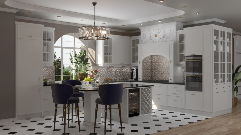 Дизайн кухни-гостиной классика