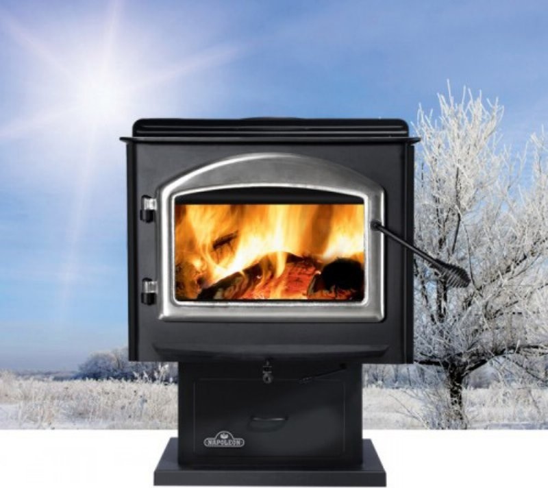 Napoleon Large Wood Stove with Pedestal - 1900P-H222