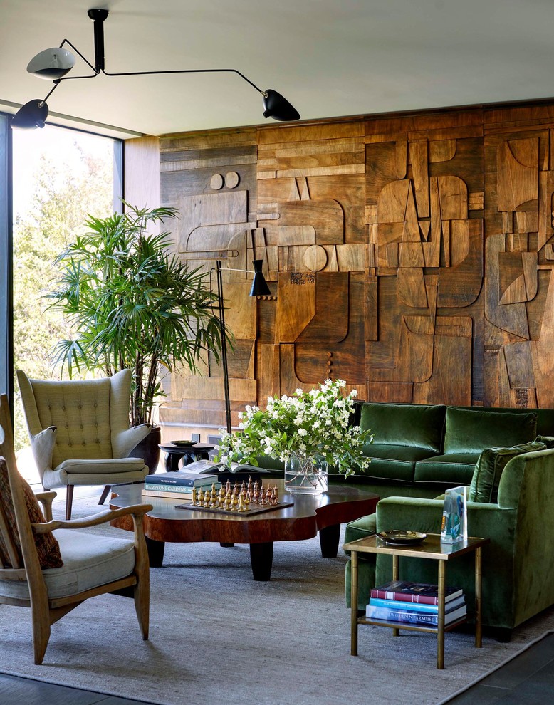 Design ideas for a midcentury living room in New York.