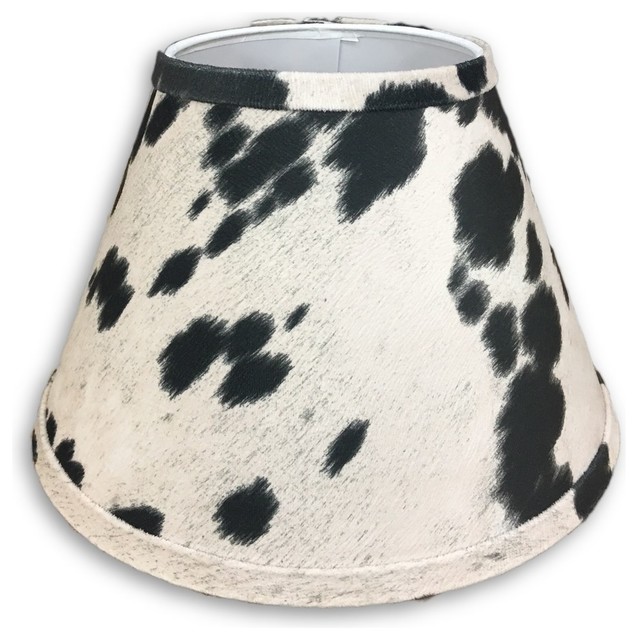 10" Black Faux Cowhide Lamp Shade Southwestern Lamp Shades by