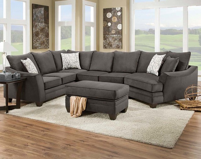 Flannel Seal 2 Piece Sectional Sofa - Traditional - Living Room ...