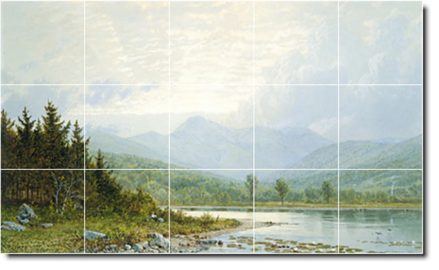 William Richards Landscapes Painting Ceramic Tile Mural #612, 60"x36"