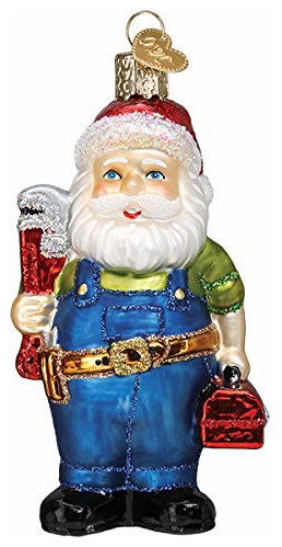 Old World Christmas 40310 Handyman Santa Blown Glass Ornament