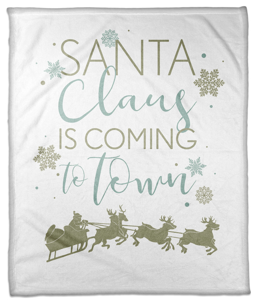 Santa Claus Is Coming To Town Fleece Blanket, 50"x60"