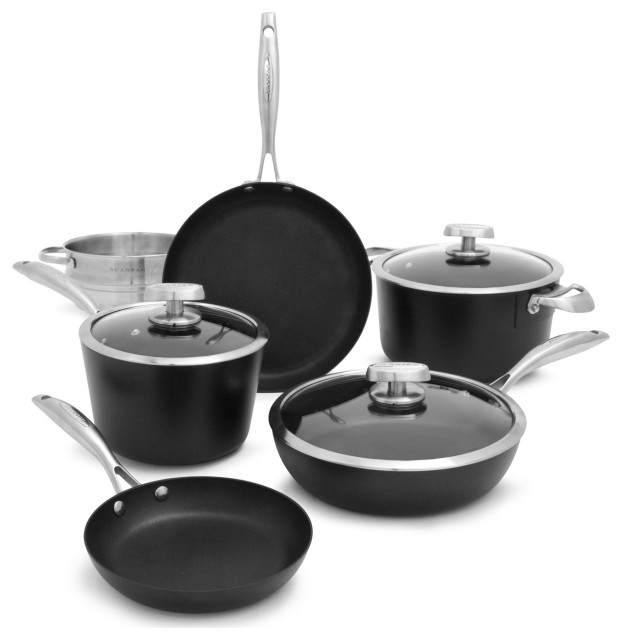 Scanpan Pro IQ 9 Pc. Cookware Set Traditional Cookware Sets by