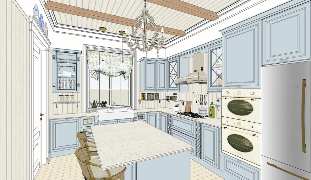 Эскизный проект летней кухни в стиле прованс