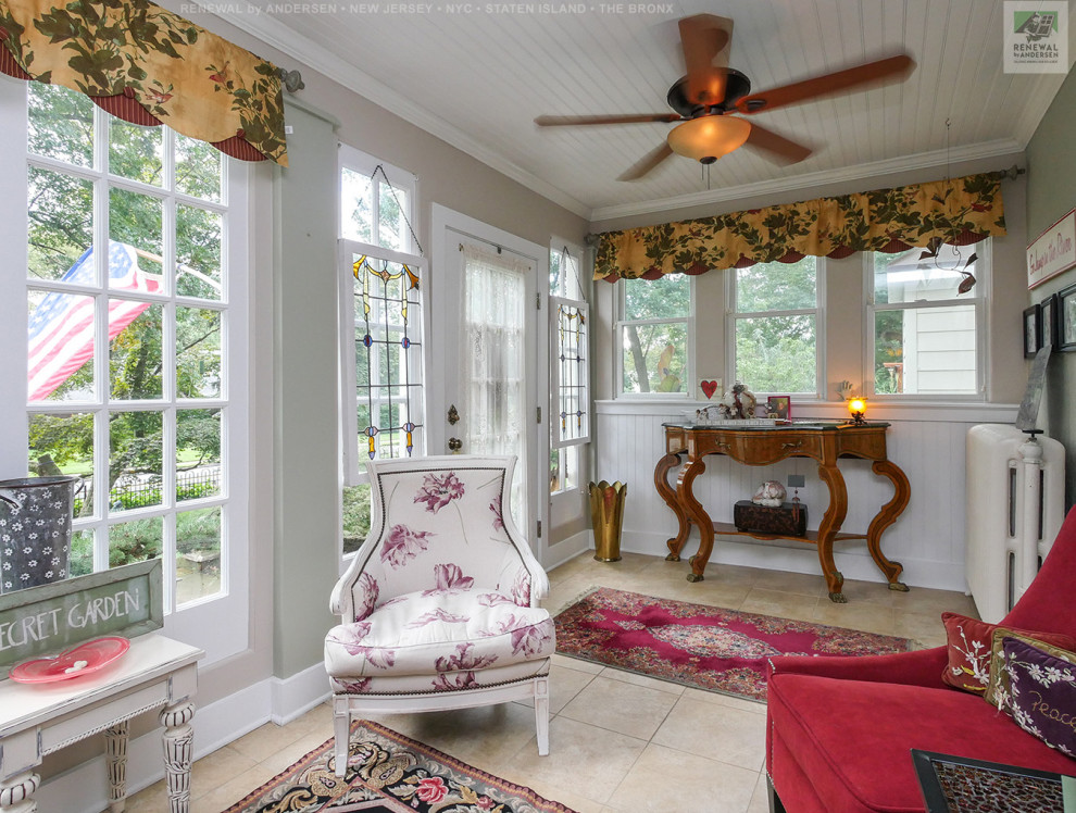 Charming Foyer and Porch with New Windows Renewal by Andersen NJ