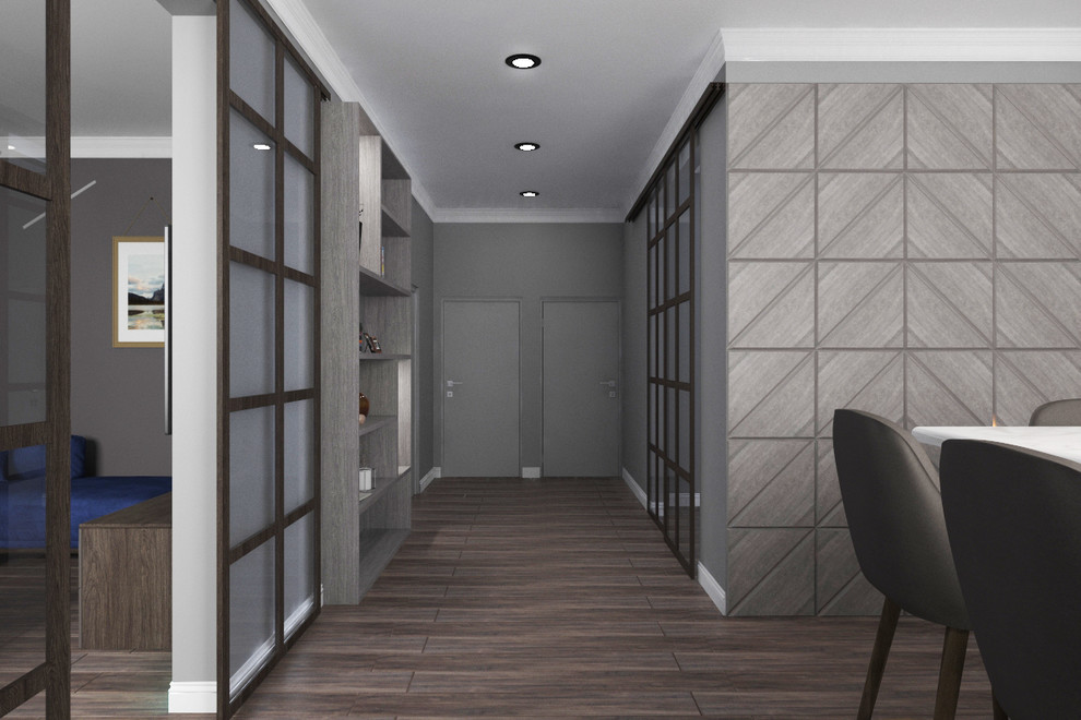 Дизайн интерьера трехкомнатной квартиры 115 м2 (Санкт-Петербург) кухня-гостиная