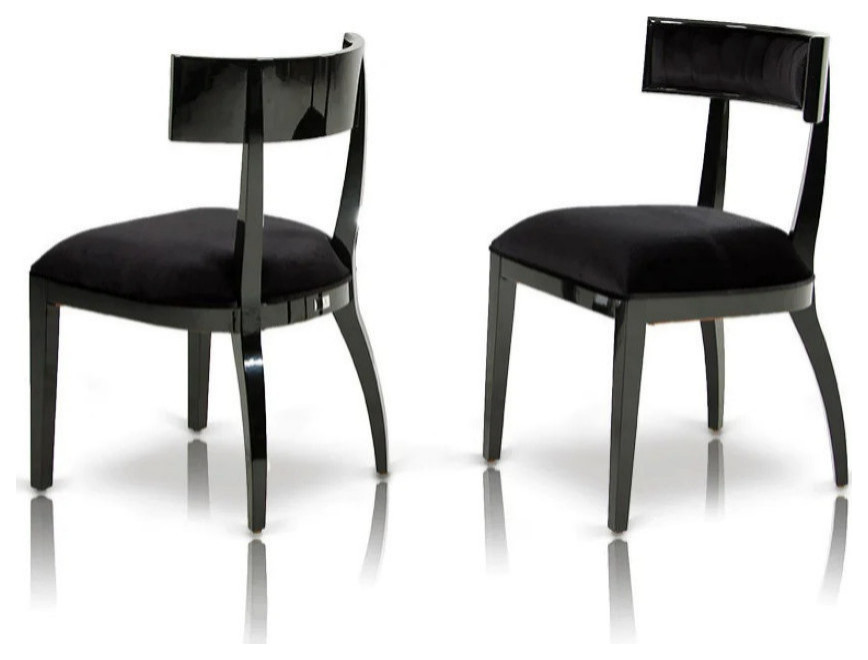 Blair Modern Black Dining Chair, Set of 2 Transitional Dining