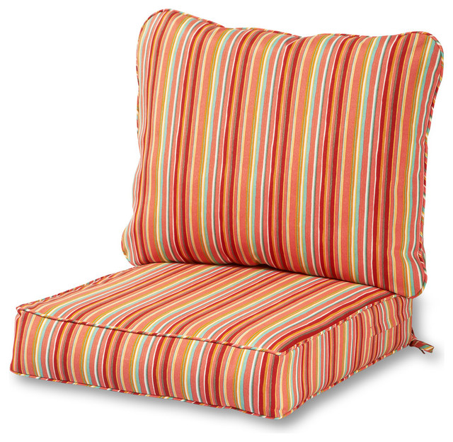 Outdoor 2Piece Deep Seat Cushion Set Contemporary Outdoor Cushions