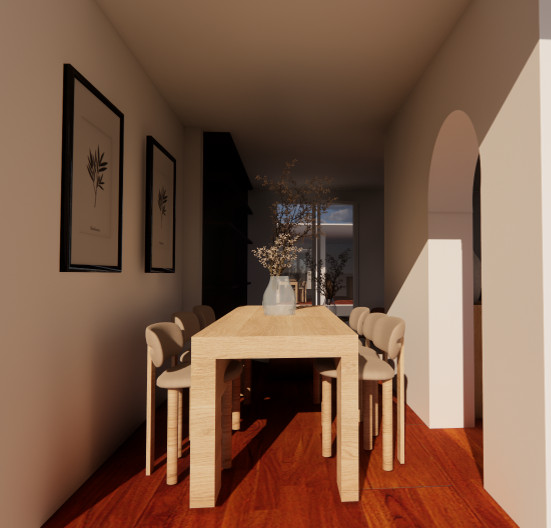 Example of a minimalist dining room design in Paris