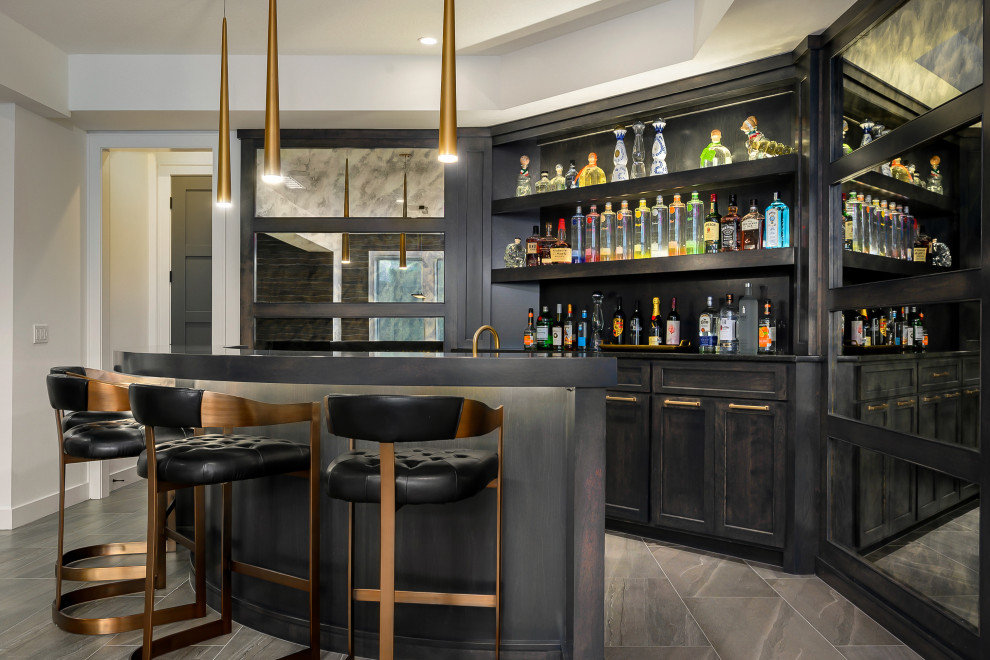 Modern Contemporary Transitional Home Bar Kansas City by