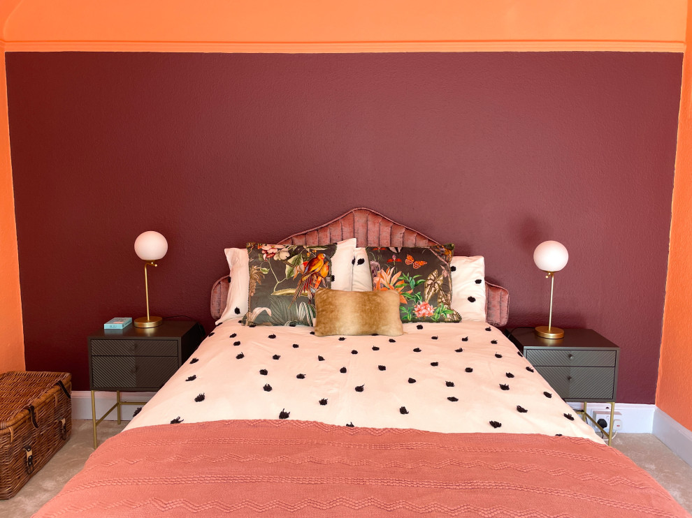 Colour blocking bold bedroom