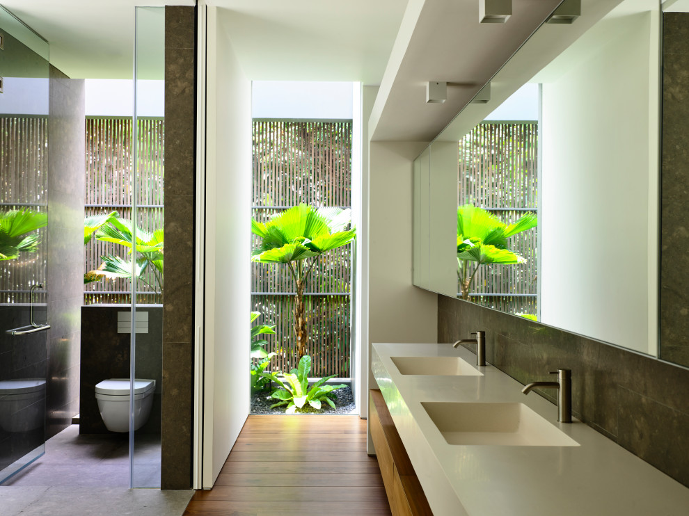 Example of an island style bathroom design in Singapore