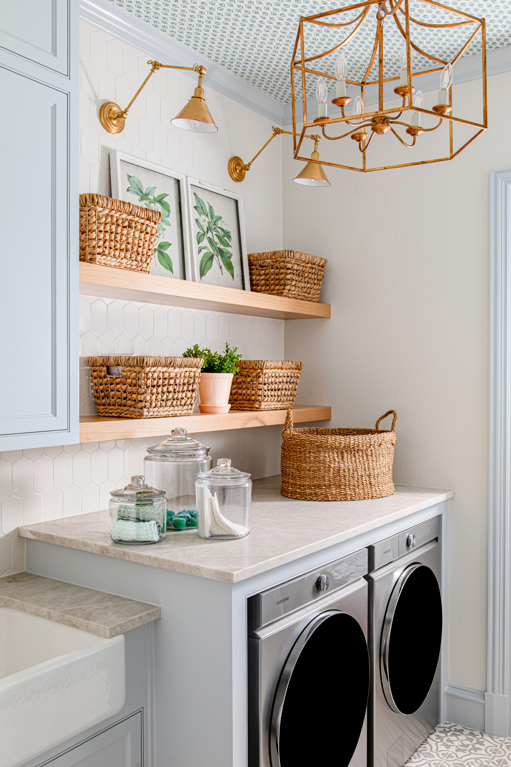 French Country Charm- Laundry Room and Mud Room Area