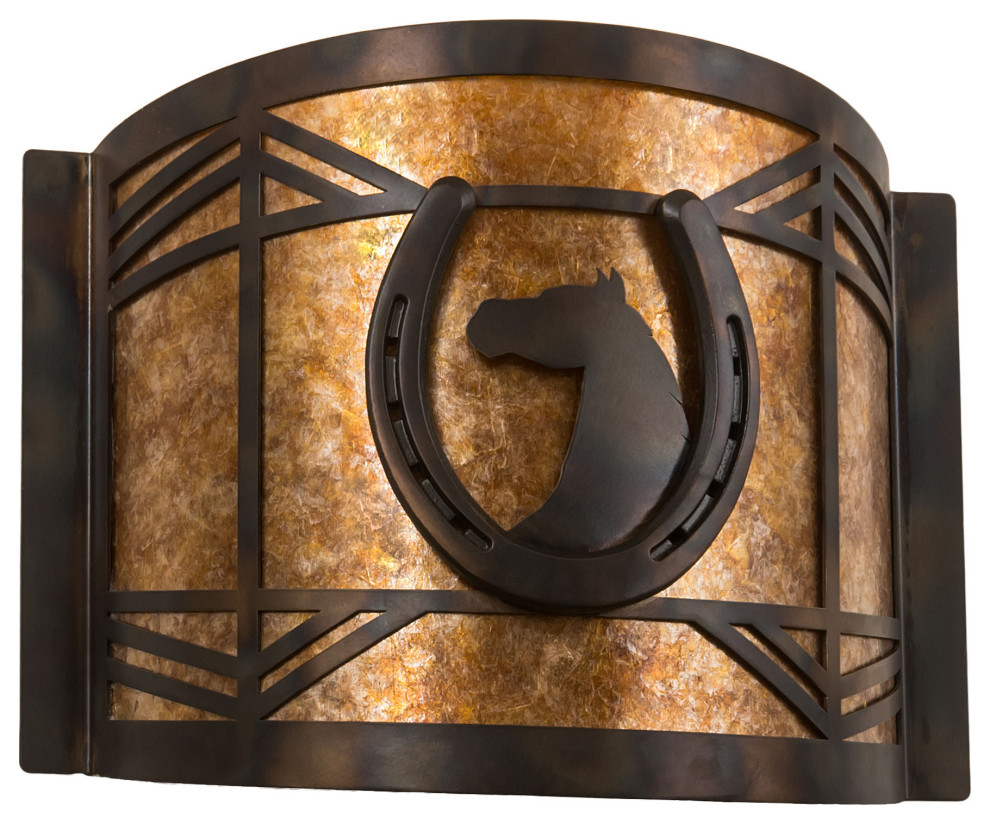 12 Wide Horseshoe Wall Sconce Southwestern Wall Sconces by Meyda