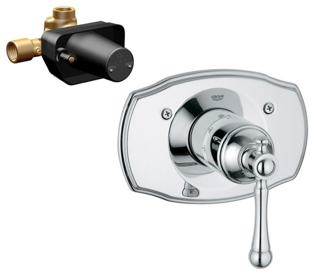 Grohe Bridgeford Thermostat Trim, 7"x7"x8" - Transitional - Bathroom