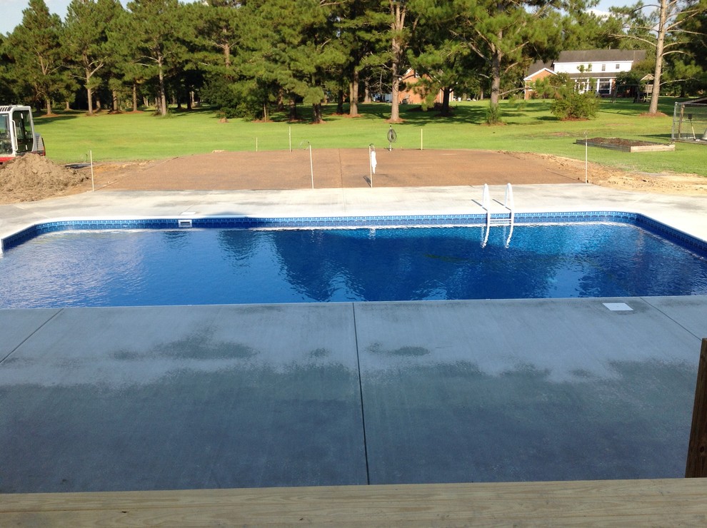Pool - rustic pool idea in Raleigh