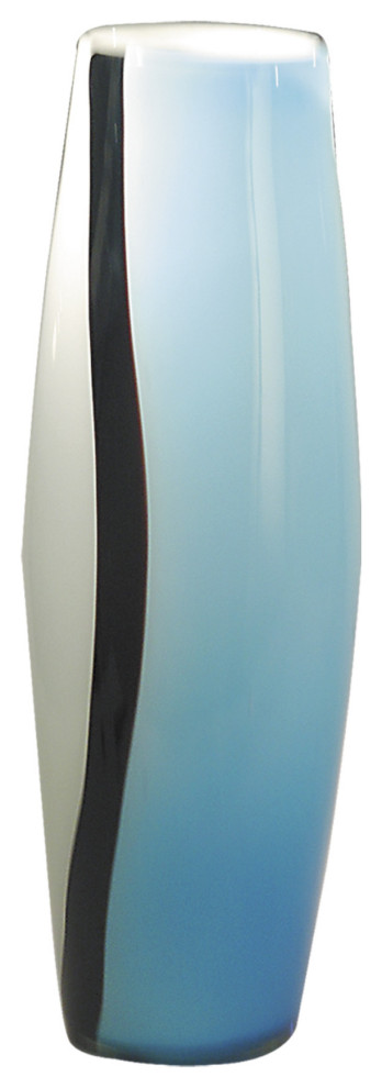 Dale Tiffany PG60587 Artic Blue Vase, Blue/Black