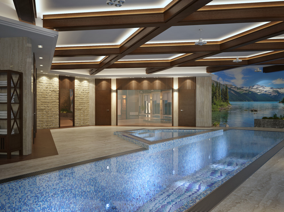 Бассейн и зона СПА в частном доме