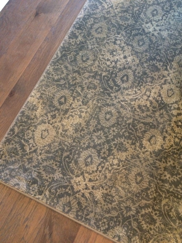 Inspiration for a mid-sized transitional dark wood floor and brown floor dining room remodel