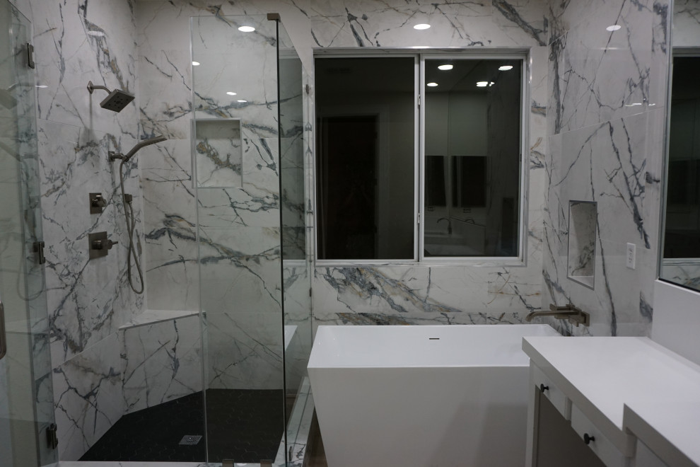 White and charcoal bathroom remodel - Modern - Bathroom - Las Vegas ...
