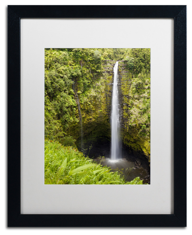 'Akaka Falls' Matted Framed Canvas Art by Chris Moyer