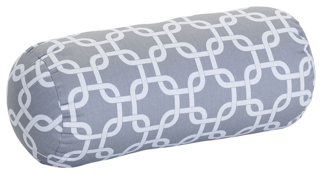 Outdoor Gray Links Round Bolster