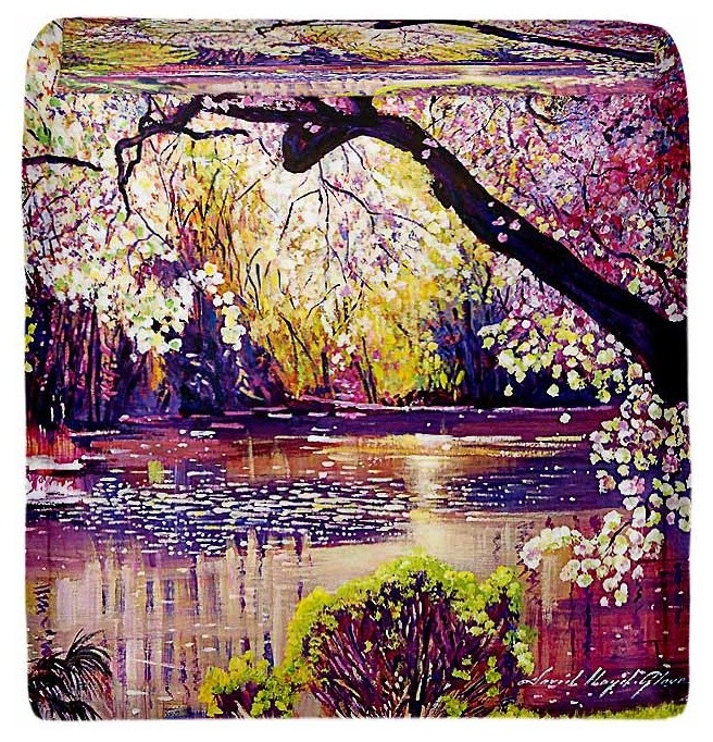 Central Park Spring Pond Pouf Chair Foot Stool, Square 18"x18"x18"