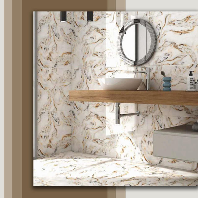 Vitrified Tile - 60 x 120 CM | Oracal Brown - Indian - Bathroom - by ...