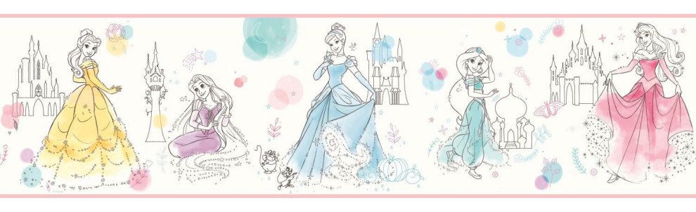 Disney Princess Pretty Elegant Border Wallpaper Border