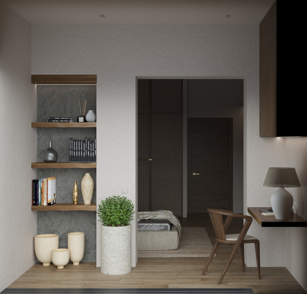 Проект квартиры в Москве, стиль ваби-саби