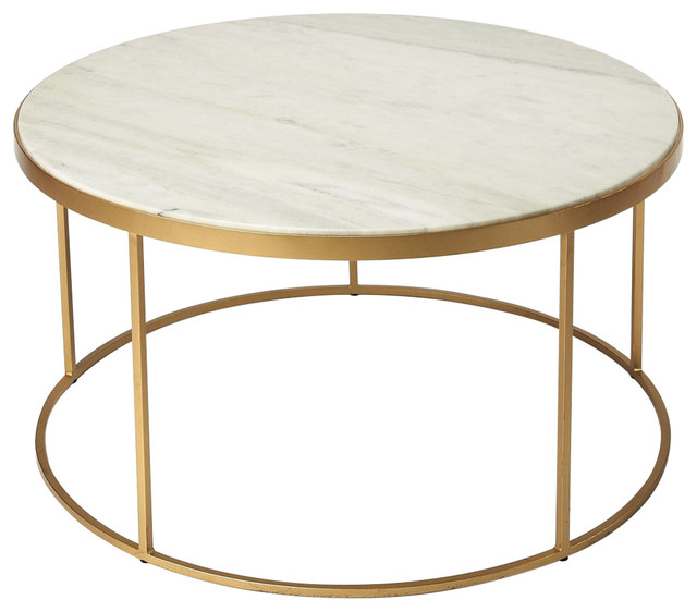 Butler Triton White Marble Coffee Table - Contemporary - Coffee Tables ...