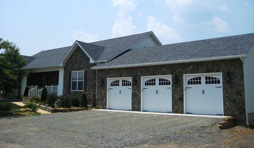 3 car garage addition & stone facade makeover Garage DC Metro by