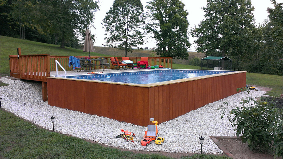 Find images of Rectangular Backyard Pools Above Ground - Backyard