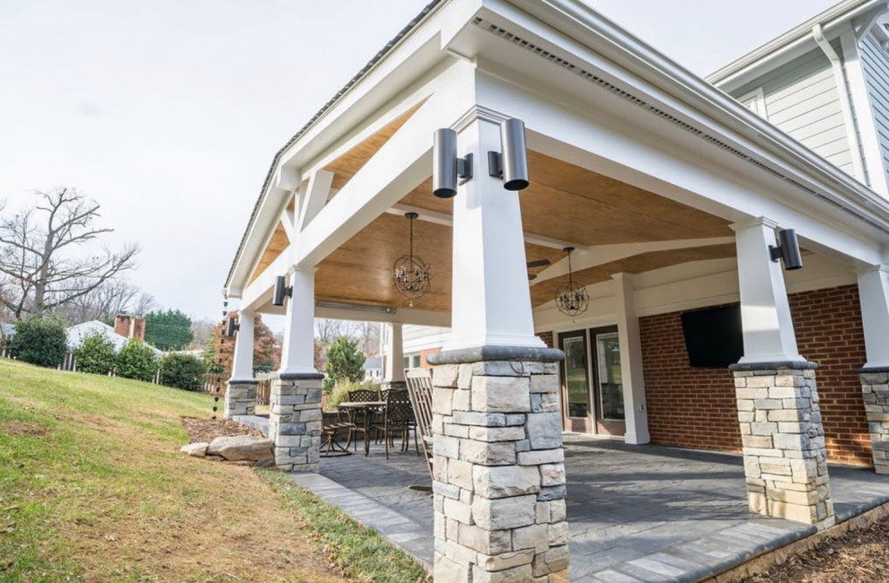 Arlington Paver Patio & Low Maintenance Pavilion Entertaining Area