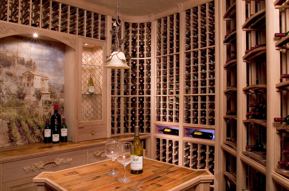 Design ideas for a traditional wine cellar in Seattle.