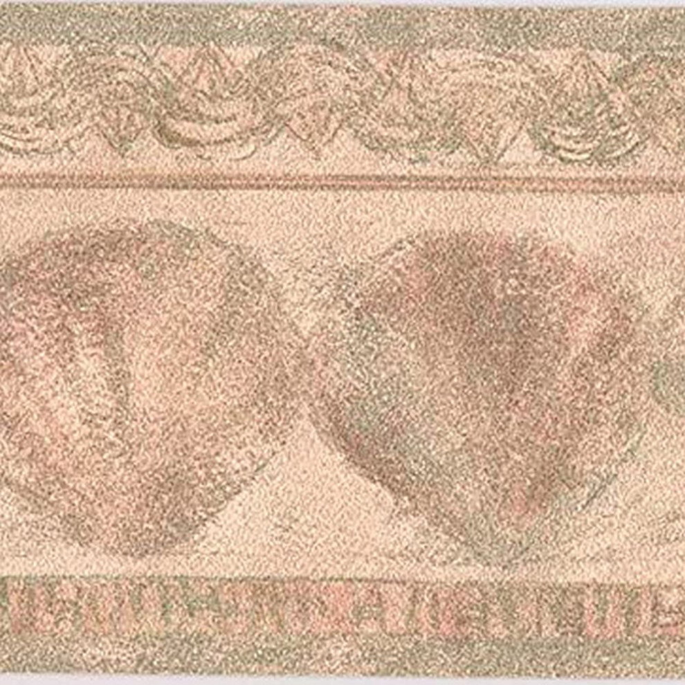 Prepasted Wallpaper Border Beige Seashells 4.59"x15'