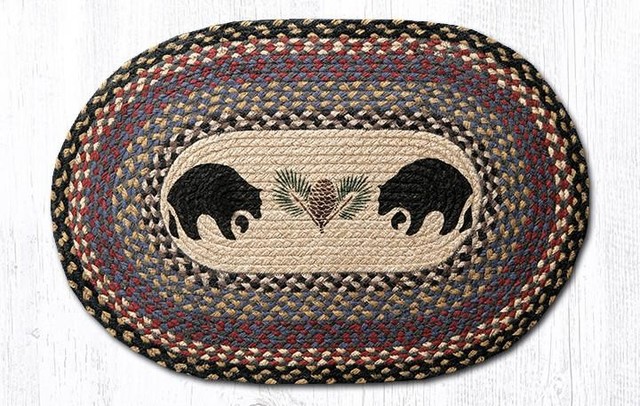 Black Bears Oval Patch Rug - Rustic - Area Rugs - by Uber Bazaar | Houzz
