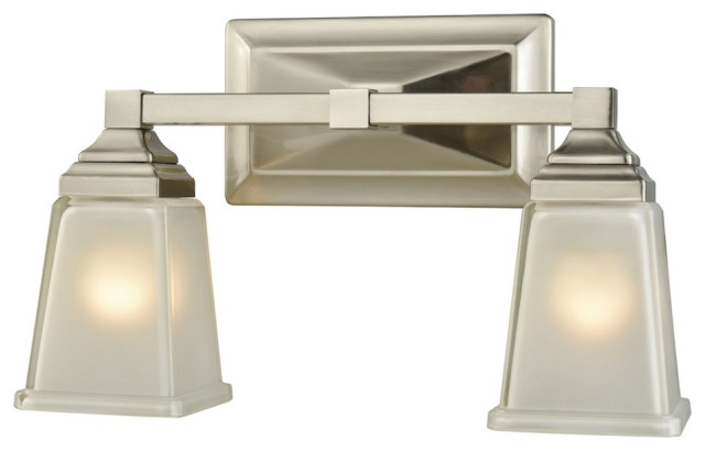 Thomas Lighting Sinclair 2 Light Bath In Brushed Nickel With Frosted Glass