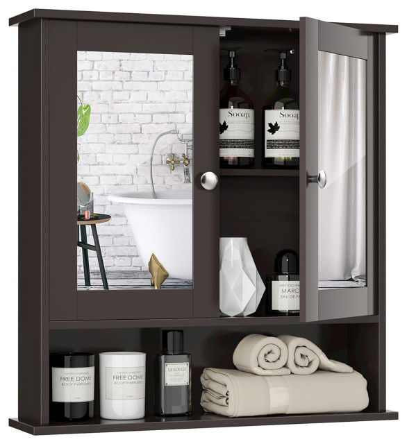 Costway Wall Mount Mirror Transitional Bathroom